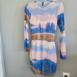 Landscape Mesh Dress -M